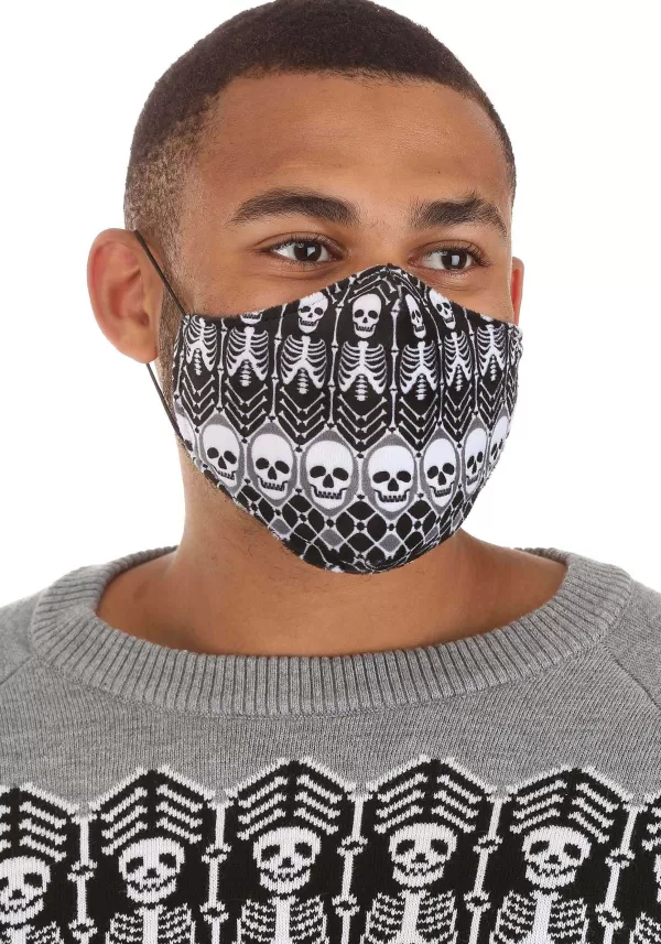 Flash Sale Skeletons Pattern Sublimated Face Mask For Adults Face Masks