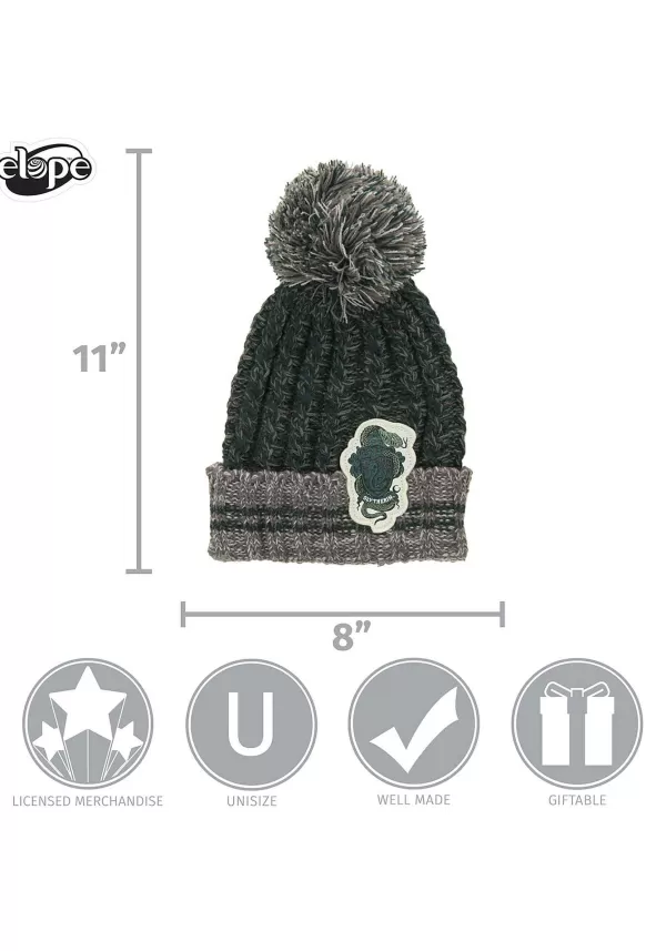 Store Slytherin Heathered Pom Warm Beanie Hats