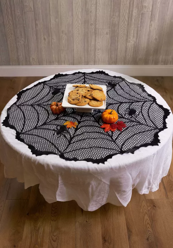 Hot Spider Web Round Halloween Table Cover Decoration Indoor Decorations
