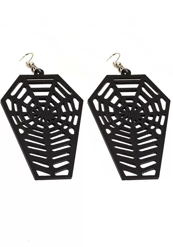 Clearance Spiderweb Coffin Earrings Accessory Costume Jewelry