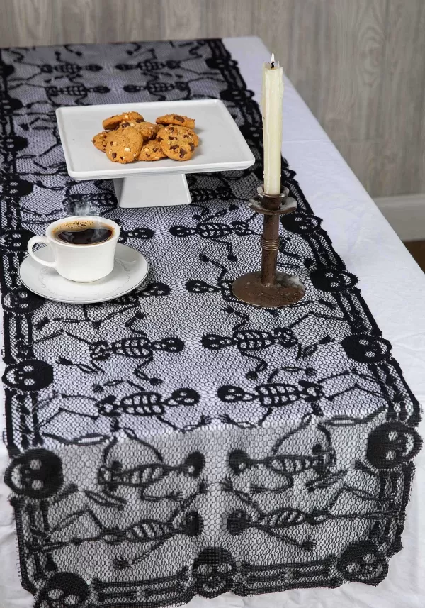 Cheap Spooky Skeletons Table Runner Decoration Indoor Decorations