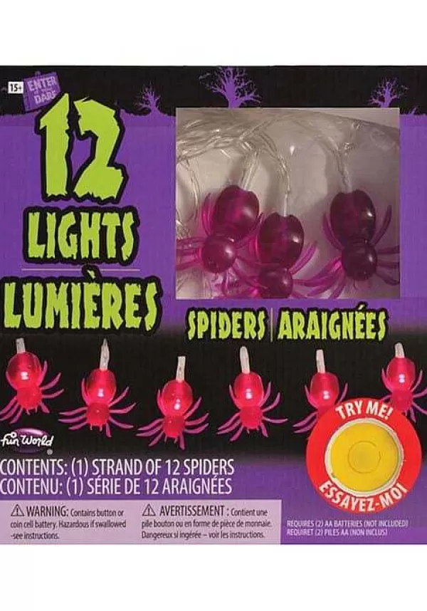Clearance String Light Of Red Spiders Decoration Halloween Lights