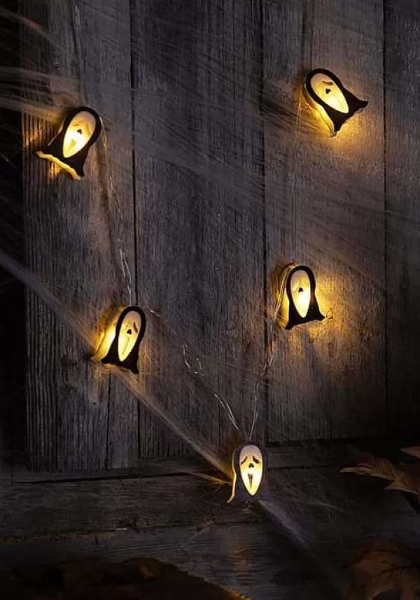 Best String Of 10 Ghost Face Lights Decoration Halloween Lights