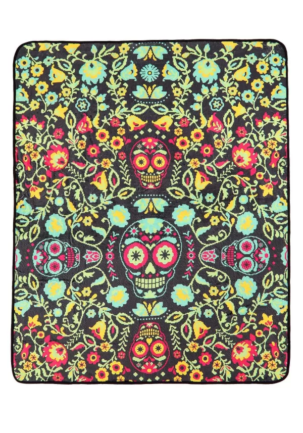 Discount Sugar Skull Throw Blanket Indoor Decorations