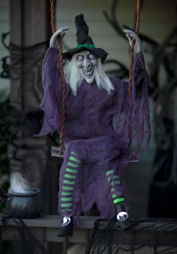 Online Swinging Witch Decoration Animatronics