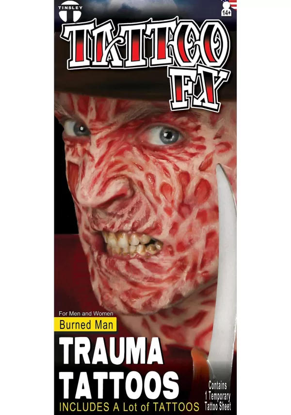 Best Sale Torched Tattoo Of A Burned Man Makeup
