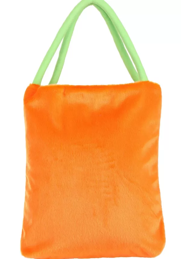 Hot Trick-Or-Treat Fuzzy Pumpkin Bag Trick Or Treat Bags / Pails