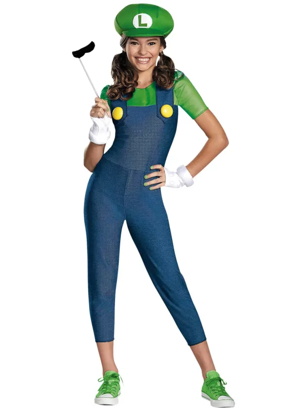 Shop Tween Girls Luigi Costume Teen Costumes