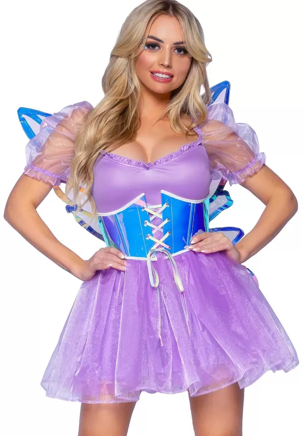 Best Vinyl Silver Iridescent Waist Cincher Fairy Wings Wings