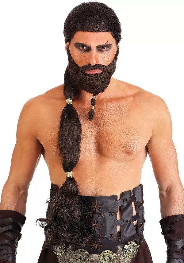 Cheap Warrior King Wig And Beard For Adults Mustaches / Beards