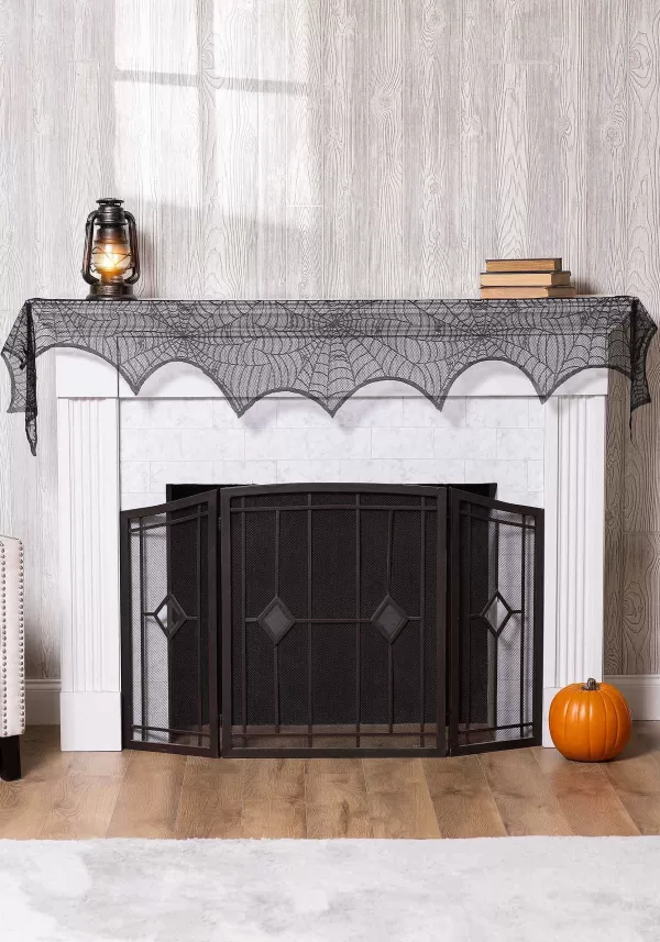 Discount Webs Gone Wild Mantel Halloween Scarf Decoration Indoor Decorations
