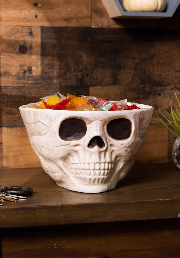 Flash Sale Wide Skull Head Candy Bowl Decoration Indoor Decorations