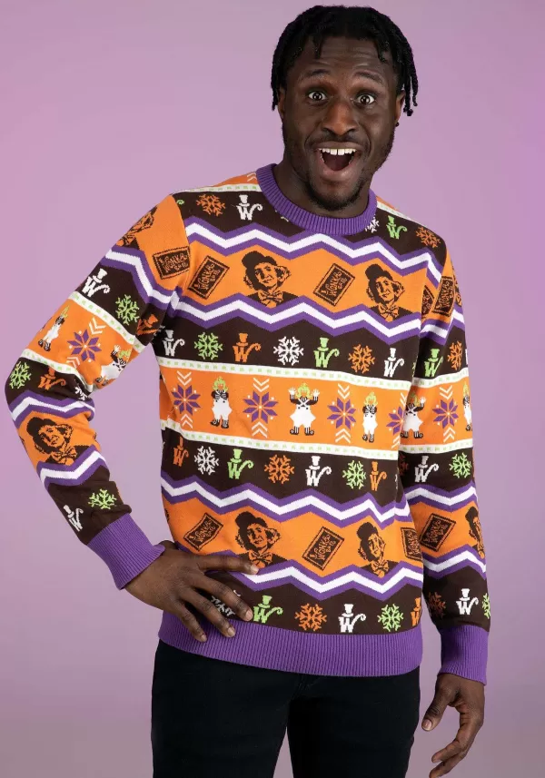 Flash Sale Willy Wonka Ugly Sweater For Adults Halloween Clothes