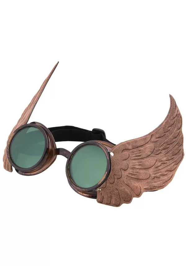 Online Winged Goggles Gold Glasses / Sunglasses