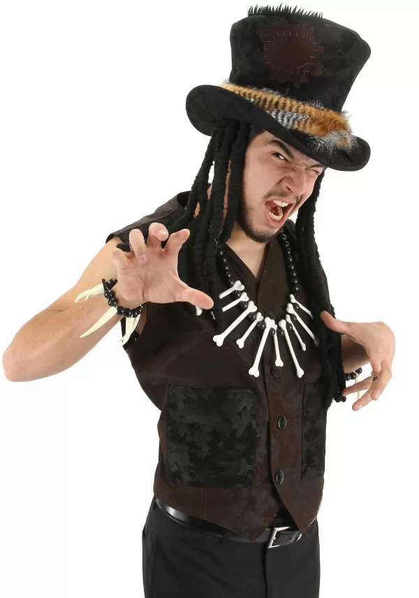 Sale Witch Doctor Plush Costume Hat With Dreadlocks Hats