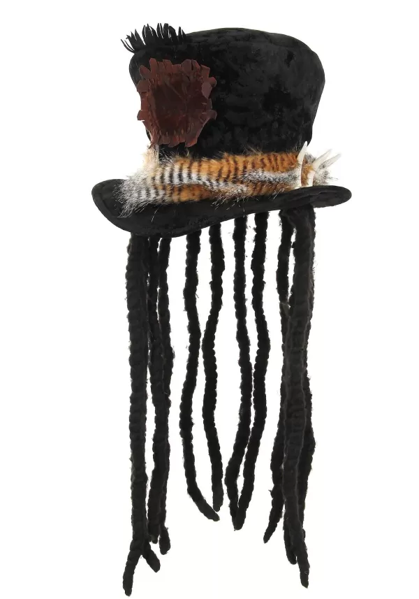 Sale Witch Doctor Plush Costume Hat With Dreadlocks Hats