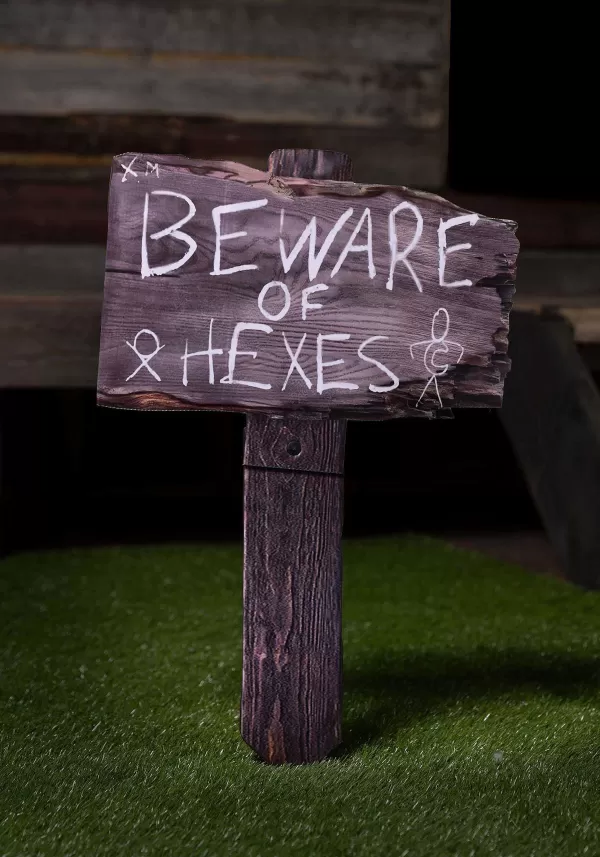 New Witch Way Hex Halloween Sign Decoration Indoor Decorations