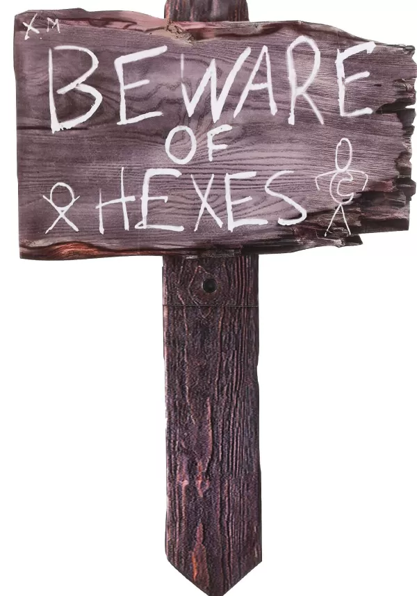 New Witch Way Hex Halloween Sign Decoration Indoor Decorations