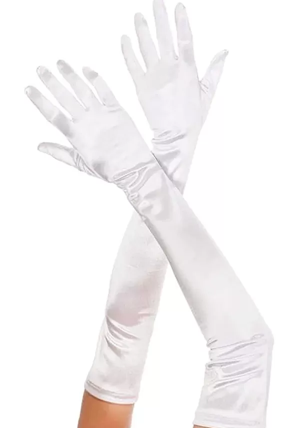 Discount Women'S Extra Long White Satin Gloves Gloves