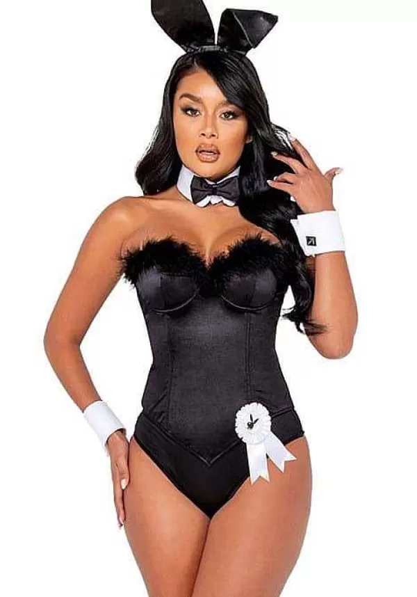 New Women'S Playboy Black Boudoir Bunny Costume Sexy Costumes