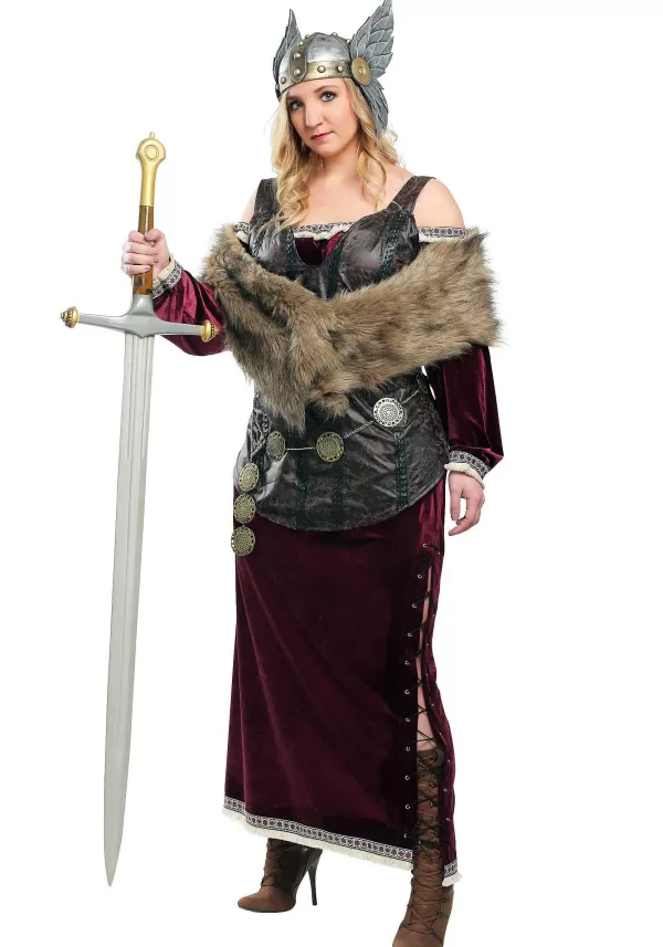 Hot Women'S Plus Size Viking Goddess Costume Dress Women'S Costumes
