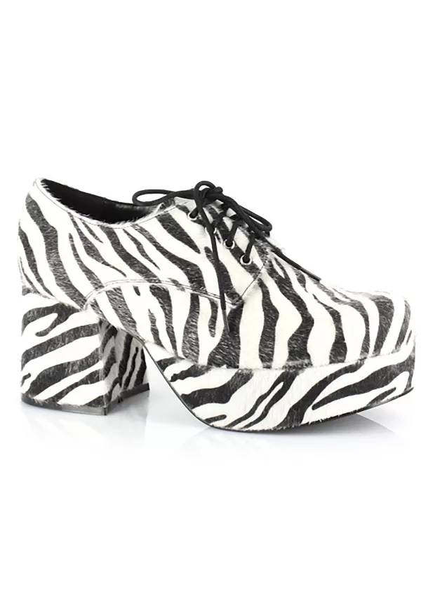 Shop Zebra Hologram Pimp Shoes For Men Boots/Shoes